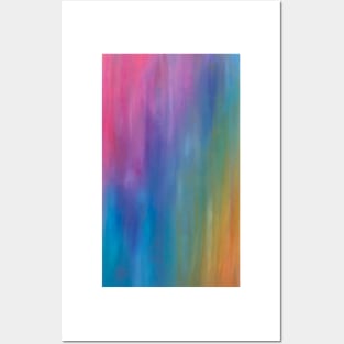 Rainbow Streak (abstract oil pastel) Posters and Art